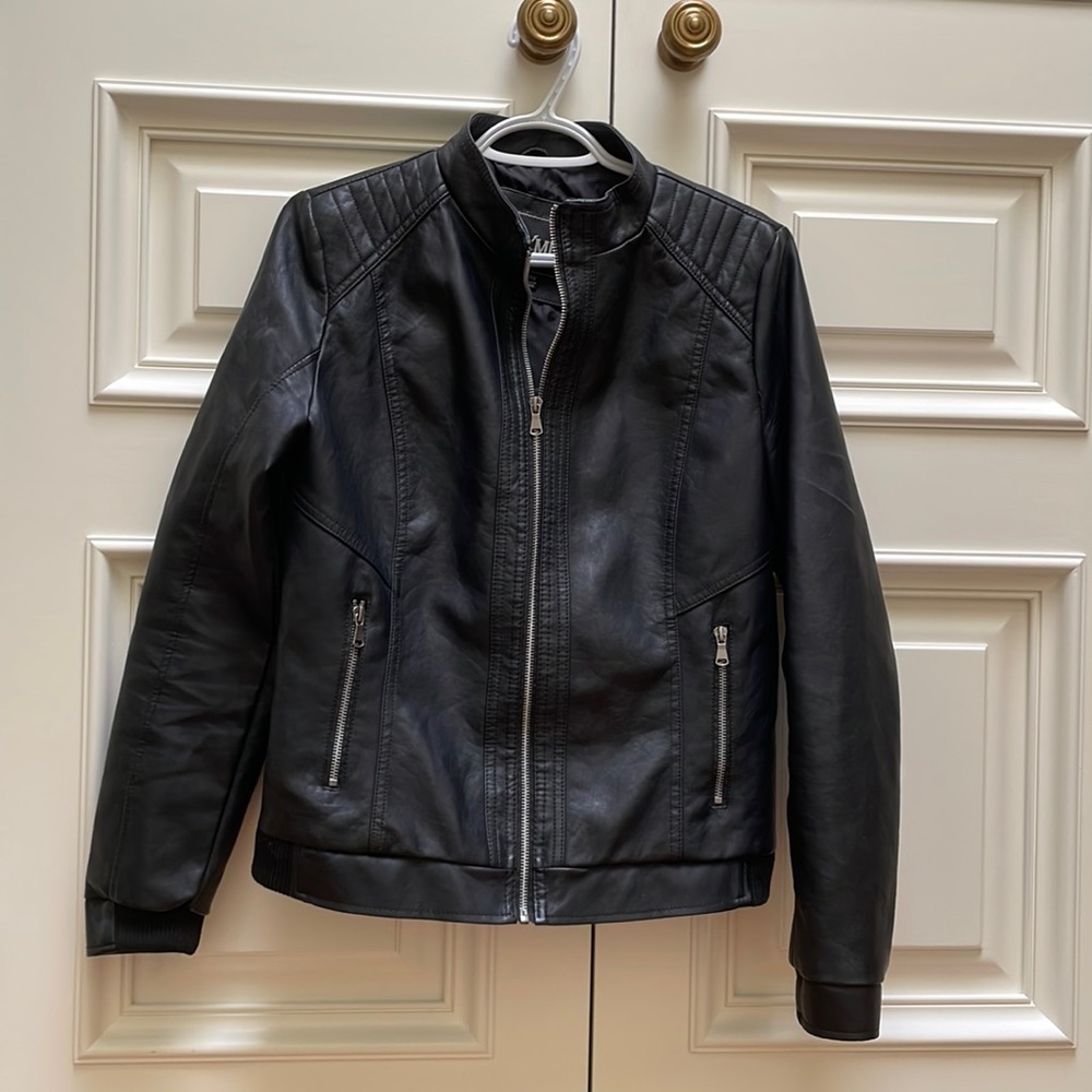 Vegan Leather Jacket - Black